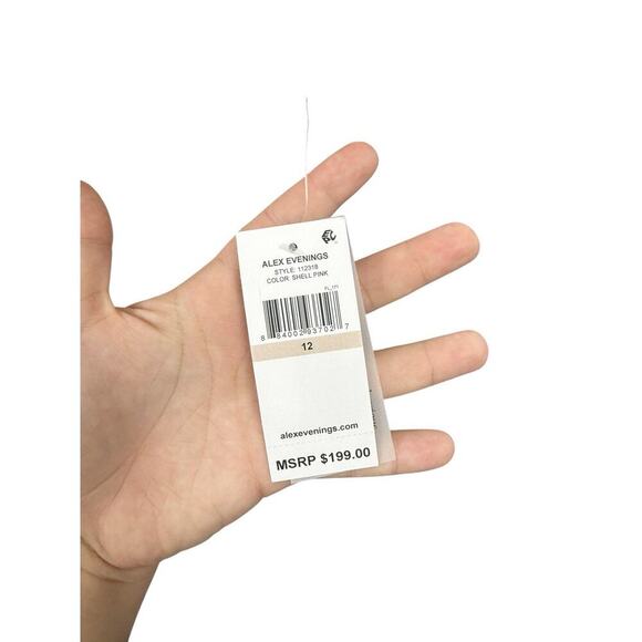 Alex Evenings Long Gown with Sequin Lace Bodice & Chiffon Skirt Women’s 12 New - Picture 7 of 10